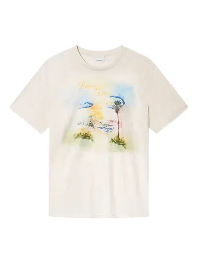 Isabel Marant Honore T-shirt With Graphic Print In Neutral
