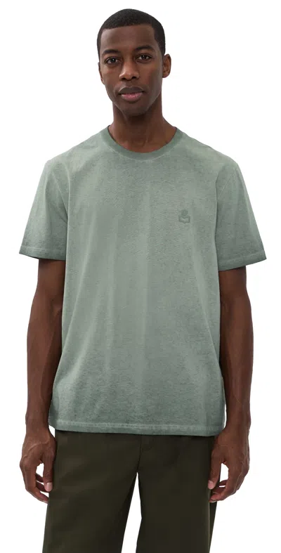 Isabel Marant Honore Vintage Dye Tee Khaki In Gray
