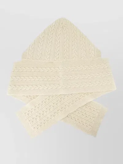 Isabel Marant Honorine Hooded Cable Knit Wool Scarf In Neutrals