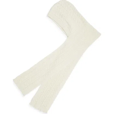 Isabel Marant Honorine Hooded Cable Stitch Virgin Wool & Alpaca Scarf In Ecru