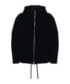 Isabel Marant Hooded Wool Blend Jacket With Drawstring Waistband In Black