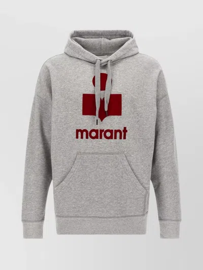 Isabel Marant Hooded Sweater Drawstring Kangaroo Pocket In Grey