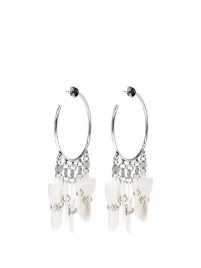 Isabel Marant Hoop Drop Earrings In White