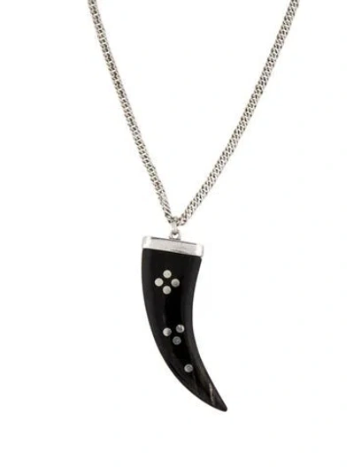 Pre-owned Isabel Marant Horn Pendant Necklace, 26" In Multi