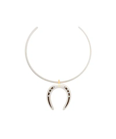 Isabel Marant Horseshoe-pendant Choker In Silver