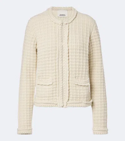 Isabel Marant Hortense Wool And Alpaca Cardigan In White
