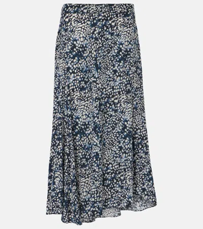 Isabel Marant Hortensia Printed Crêpe De Chine Midi Skirt In Multicoloured