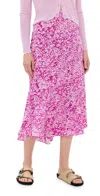 Isabel Marant Hortensia Printed Silk-blend Maxi Skirt In Fuchsia/white