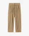 Isabel Marant Inaya High Waist Gathered Straight Leg Pants In Brown