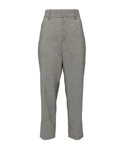 Isabel Marant Houndstooth Casual Pants In Gray
