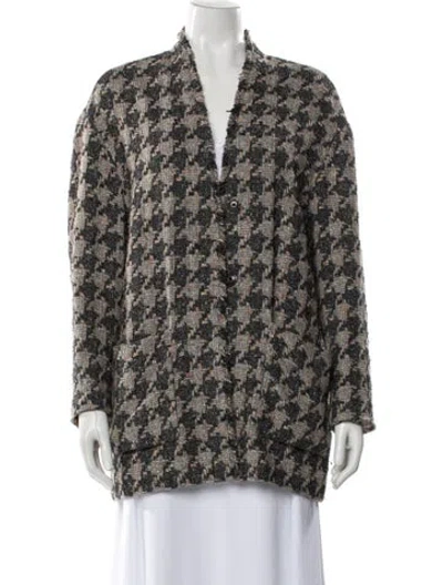 Pre-owned Isabel Marant Houndstooth Print Blazer In Gray