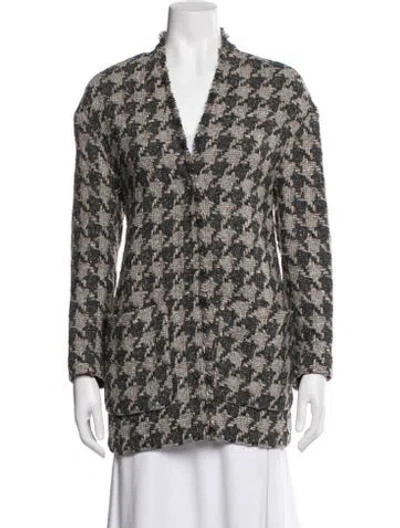 Pre-owned Isabel Marant Houndstooth Print Blazer In Gray