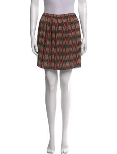Pre-owned Isabel Marant Houndstooth Print Mini Skirt In Green