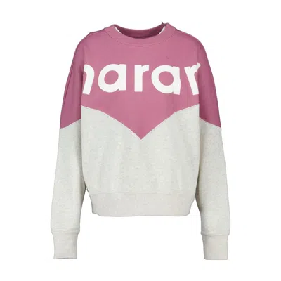 Isabel Marant Houston Cotton Sweatshirt With Mist Logo In Pink