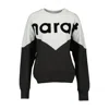 Isabel Marant Color-block Long-sleeve Top With Bold Graphic Detailing In Black