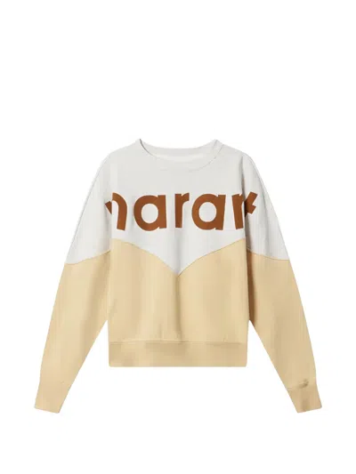 Isabel Marant Houston Logo Colour-block Sweatshirt In Brown