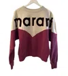 Isabel Marant Houston Two-tone Sweatshirt In Ecru/raspberry In Purple