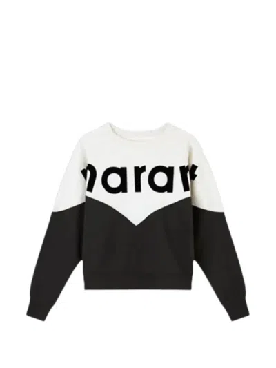 Isabel Marant Houston Two-tone Logo Sweatshirt In Black