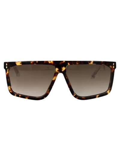 Isabel Marant Hvn Metal Sunglasses In Brown