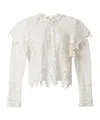 Isabel Marant Hyliana Knit Cotton Lace Top In White
