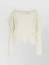 Isabel Marant Hyliana Knit Cotton Lace Top In White