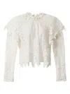 Isabel Marant Hyliana Layered Scalloped Cotton Lace Blouse In White