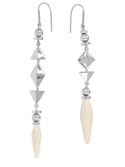Isabel Marant Silver Dangler Earrings In Metallic