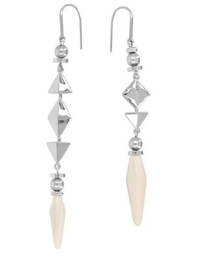 Isabel Marant Ida Geometric Brass Drop Earrings In Metallic
