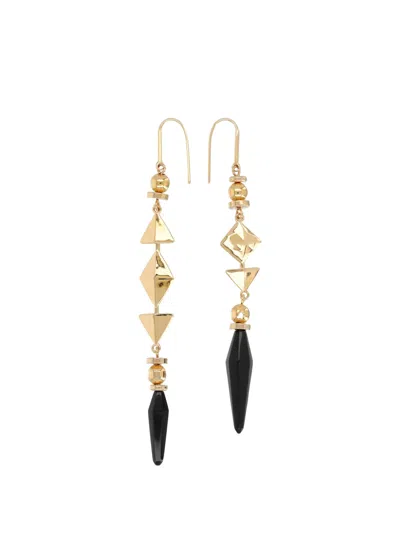Isabel Marant Ida Geometric Pendant Earrings In Black