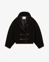 Isabel Marant Short Long-sleeved Wool Coat In Black