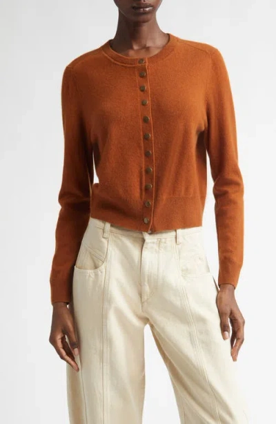 Isabel Marant Idesia Merino Wool & Cashmere Cardigan In Brown