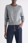Isabel Marant Idesia Merino Wool & Cashmere Cardigan In Gray