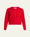 Isabel Marant Idesia Wool-cashmere Crewneck Cardigan In Red