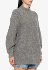 Isabel Marant Idol High-neck Alpaca Wool Sweater In Gray