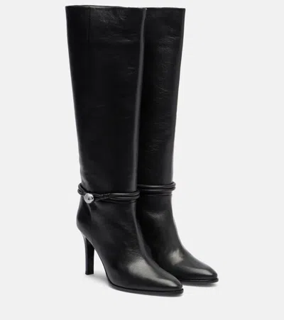 ISABEL MARANT IEVA BUTTON 90 LEATHER KNEE-HIGH BOOTS