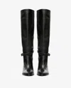 Isabel Marant Ieva Button 90 Leather Knee-high Boots In Black
