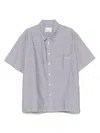 Isabel Marant Cotton Shirt With Short Sleeves And Side Slits In Gray