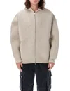Isabel Marant Hooded Fleece Jacket Front Pockets In Light Grey