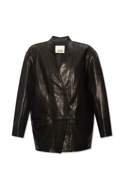 Isabel Marant Ikena Leather Jacket In Black
