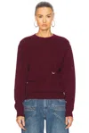Isabel Marant Ilaria Gathered Ring Wool-cashmere Sweater In Burgundy