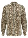 Isabel Marant Ilda Snakeskin Print Stretch Silk Button-up Shirt Shirt In Multicolor