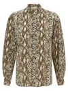 Isabel Marant Ilda Snakeskin Print Stretch Silk Button-up Shirt Shirt In Multicolor