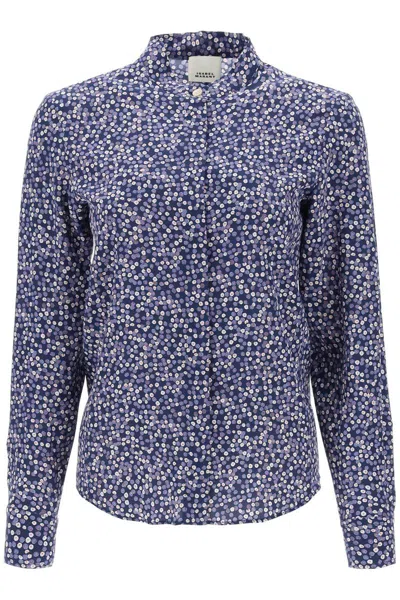 Isabel Marant Ilda Silk Shirt With Floral Print In Blue