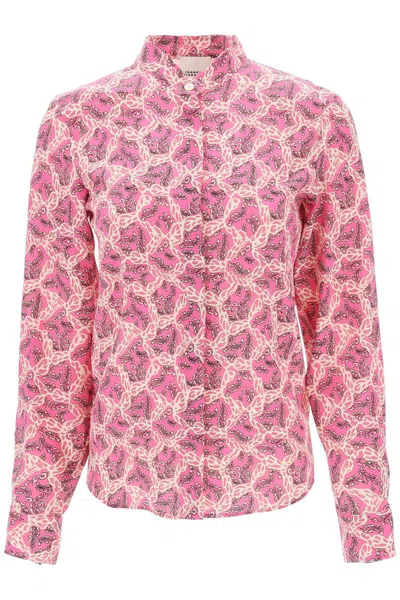 Isabel Marant Ilda Silk Shirt With Paisley Print In Pink