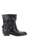Isabel Marant 40mm Buckle-strap Leather Biker Boots In Multi