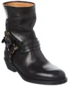 Isabel Marant 40mm Buckle-strap Leather Biker Boots In Black