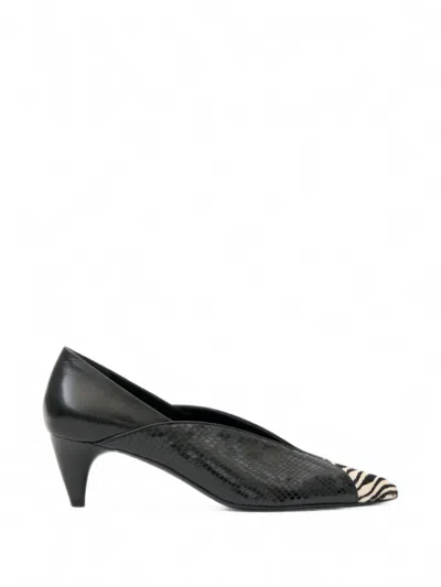 Isabel Marant Ilou Python Leather Kitten Heel Pumps In Black