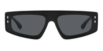 Isabel Marant Im0169gs Rectangular Plastic Frame Sunglasses In Black