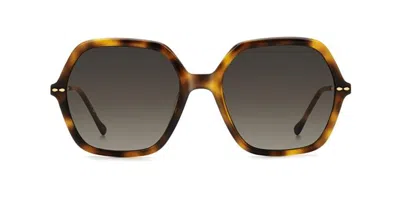Isabel Marant Im 0206/g/s Asian Fit 2ik/ha Women's Sunglasses Tortoiseshell Size 56 In Brown