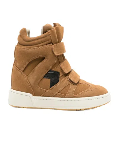 Isabel Marant Im3 High-top Leather Wedge Sneakers In Brown